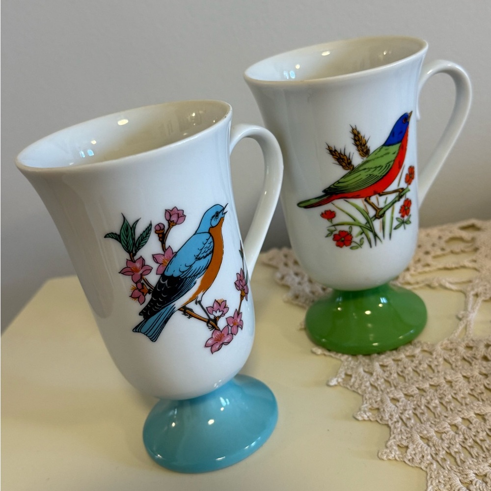 Vintage Bird Ceramic Mugs